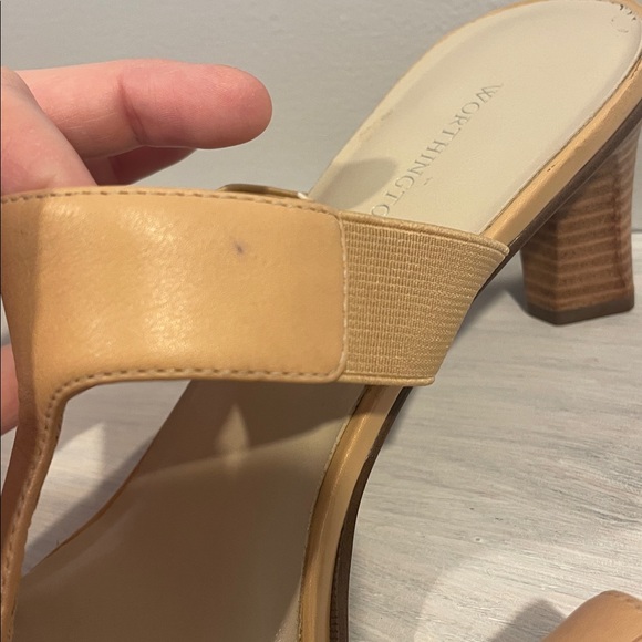 Elegant Tan Women's Heeled Sandals - Picture 4 of 6